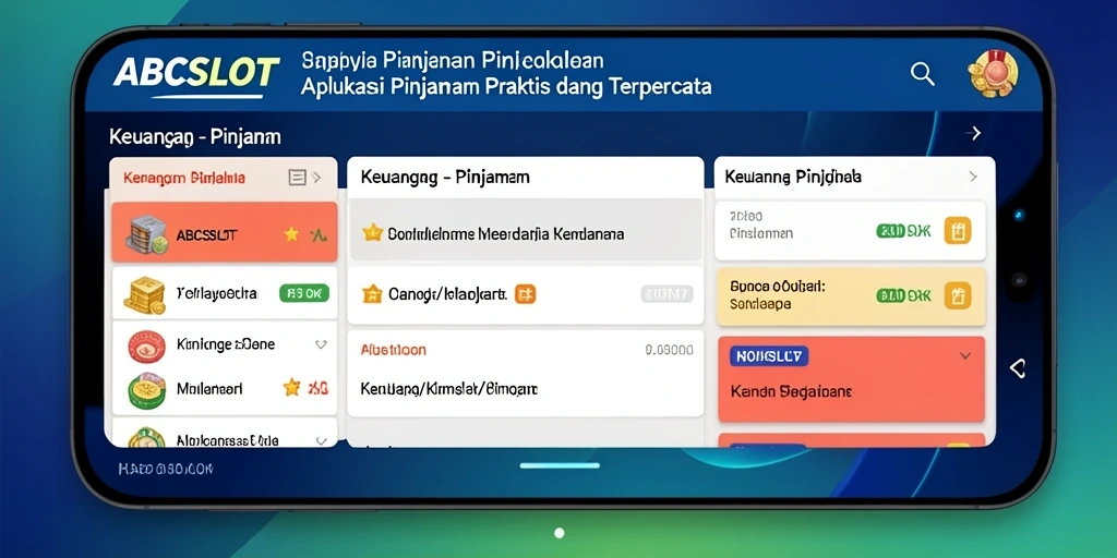 Tampilan antarmuka aplikasi Pinjaman ABCSLOT yang menarik dan user-friendly.