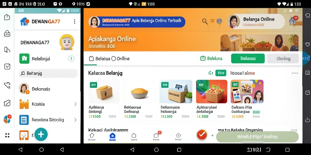 Antarmuka DEWANAGA77 yang sederhana dan menarik untuk Belanja Online.