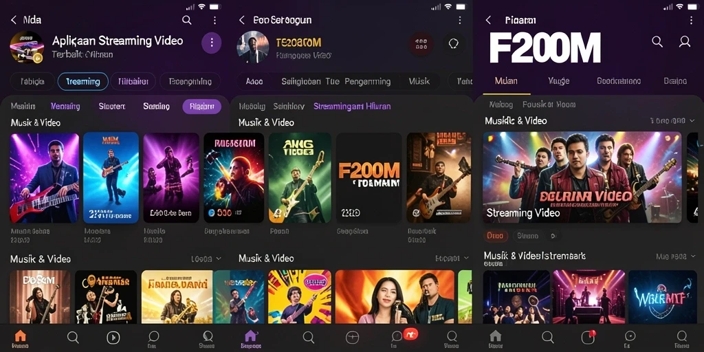 Antarmuka user-friendly F200M saat streaming video musik.