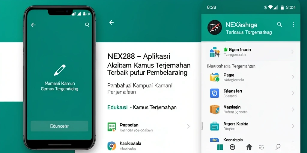 Antarmuka NEX288 menampilkan fungsi kamus terjemahan yang responsif dan intuitif.