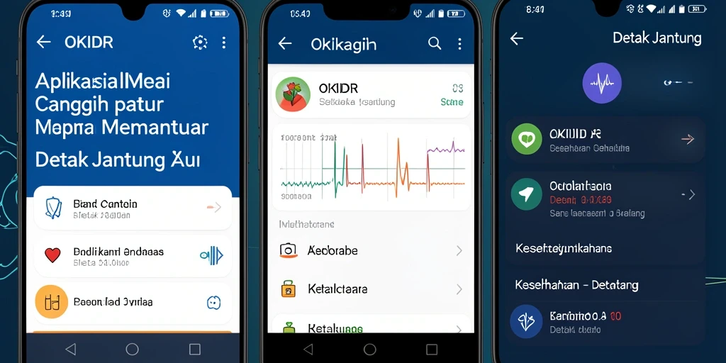 Antarmuka OKIDR menampilkan grafik detak jantung yang mudah dipahami.