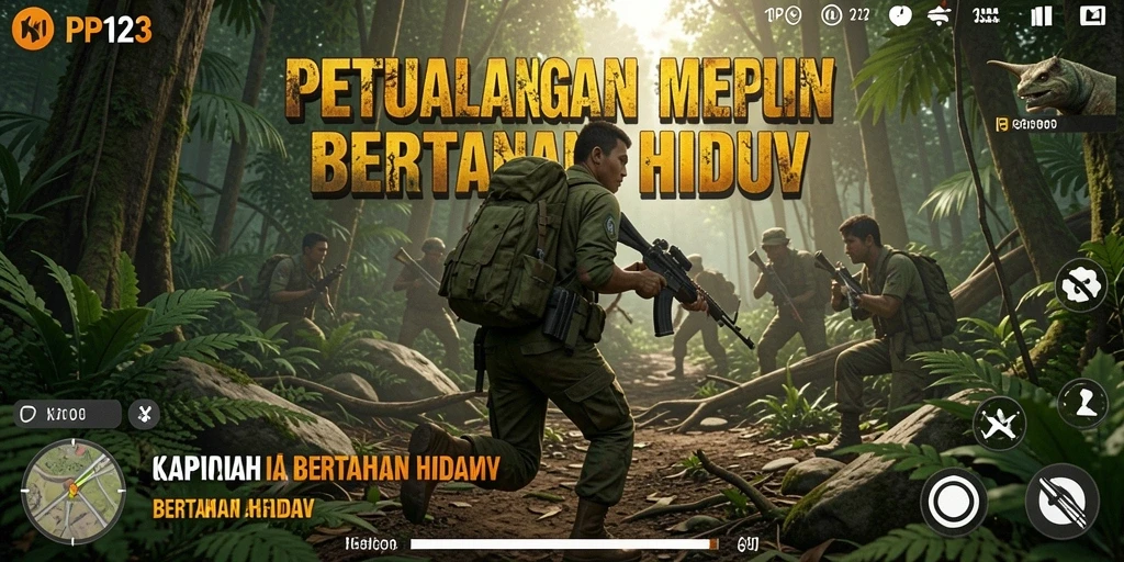 Tampilan antarmuka PP123 yang menampilkan pengalaman bertahan hidup yang imersif.