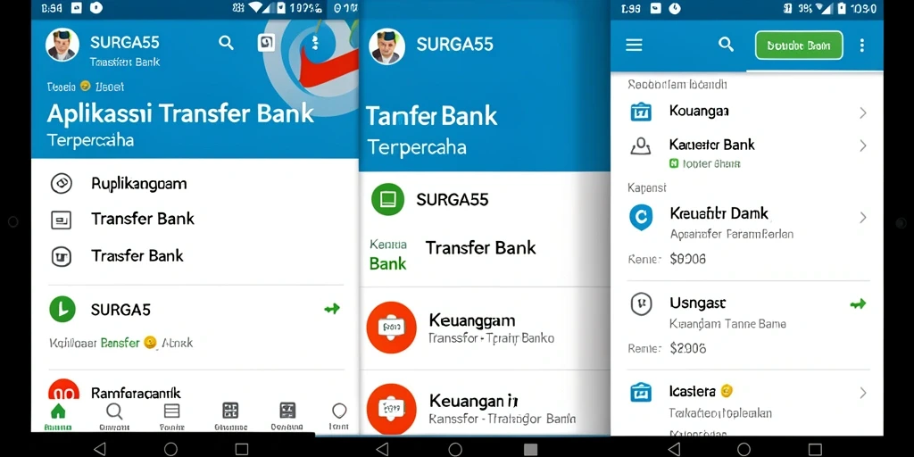 Tampilan antarmuka aplikasi SURGA55 yang modern dan fungsional.