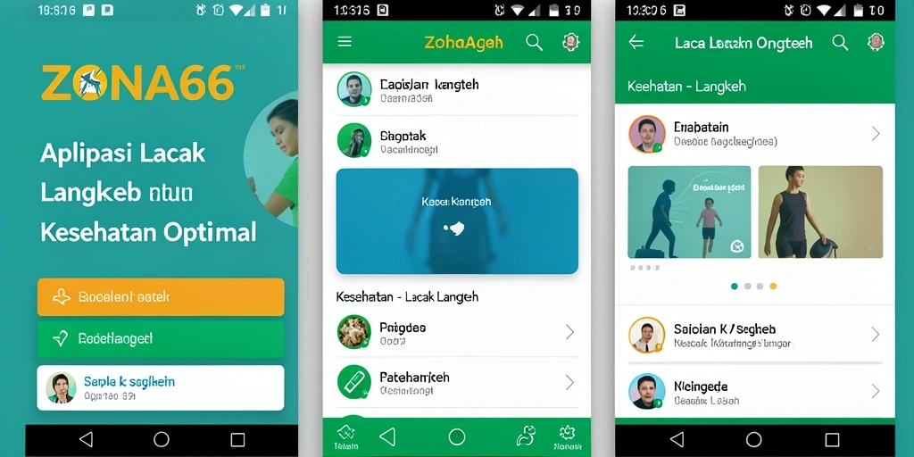Antarmuka ZONA66 menampilkan fitur pelacakan langkah yang intuitif.