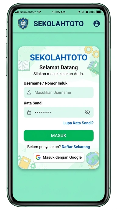 Masuk Akun Sekolahtoto untuk Pengguna Android